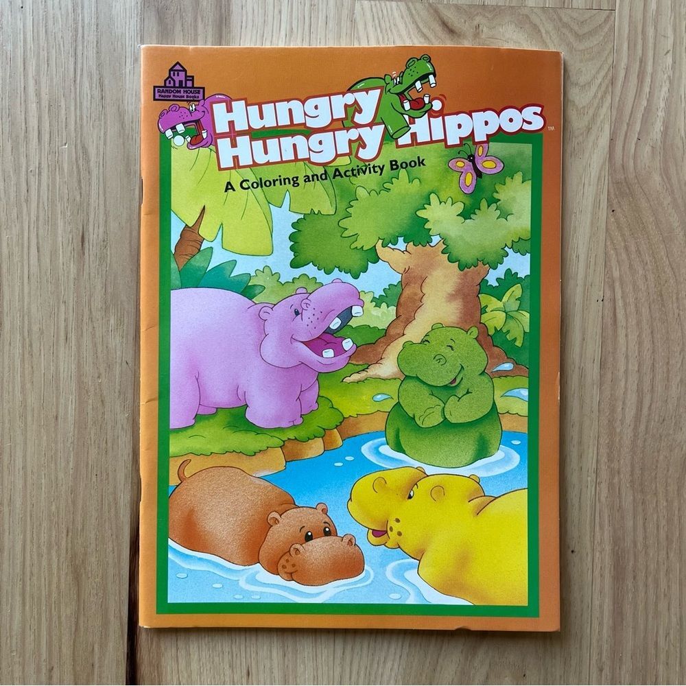 Vintage Coloring Book Hungry Hungry Hippos and Activity Book 1994